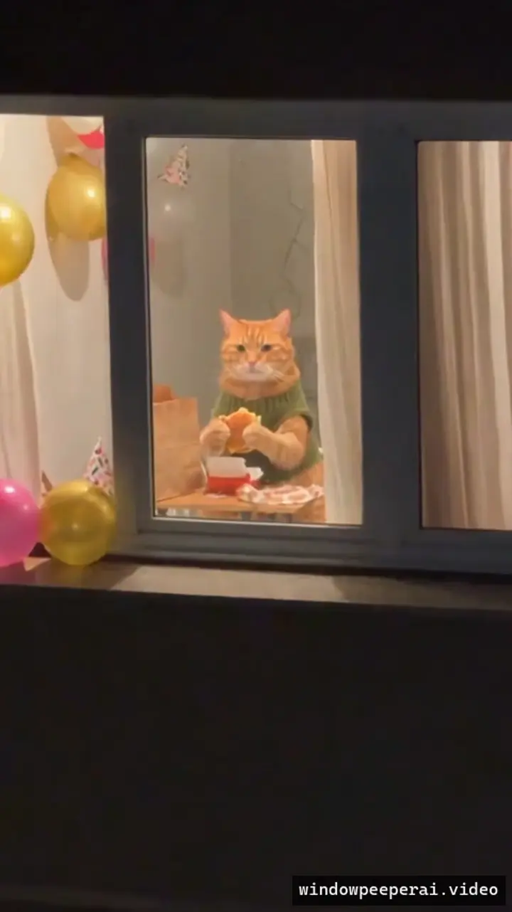 AI-generated Window Peeper result showing the cat inside the selected room treatment